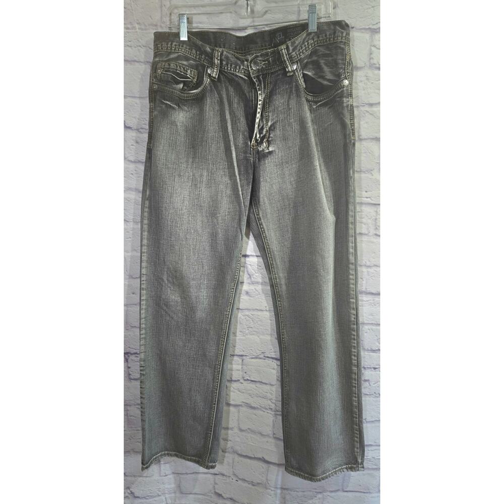 Axel Black Stonewashed Relaxed Straight Leg Men's Jeans 34 X 34 Lightweight